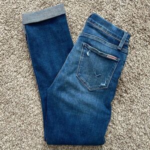 Hudson Blair high rise straight crop distressed jeans size 24